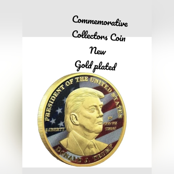 Challenge Coin Other - Donald J. Trump Commemorative Coin President 18K Gold Plated USA Collect…NWT